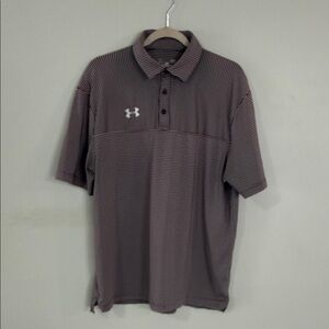 Under Armour Men's Polo Shirt - Burgundy Stripes